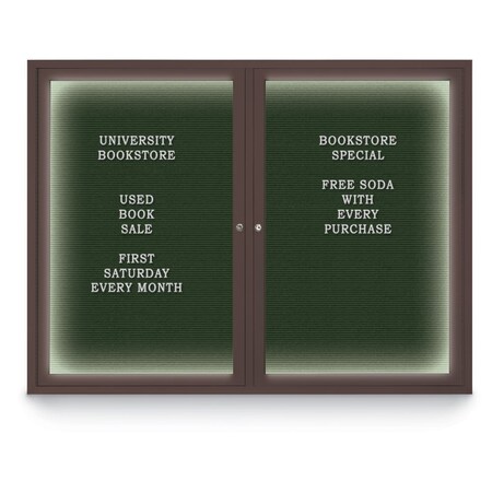 Indoor Enclosed Combo Board,42x32,Black Frame/Burgundy & Dark Spruce